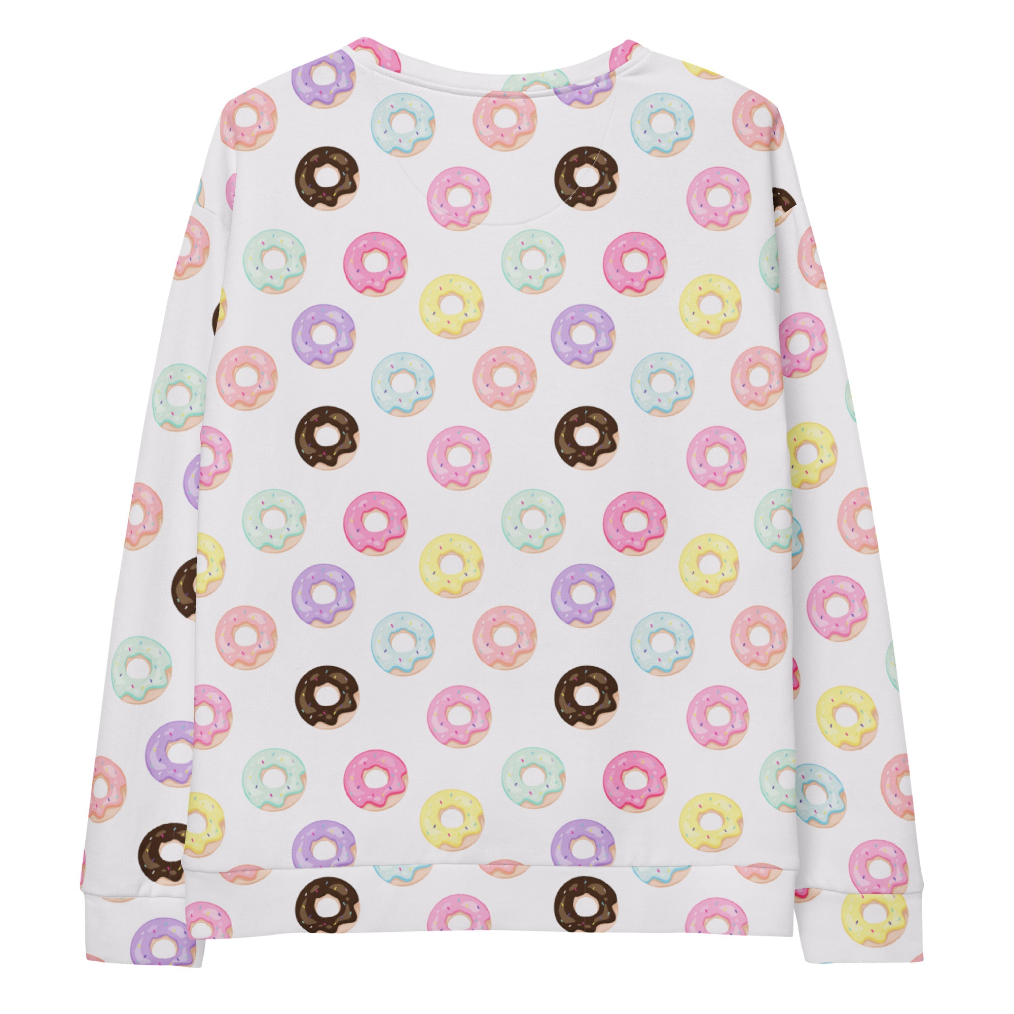 Colorful Donuts Sweatshirt With Brushed Inner Fleece Fabric