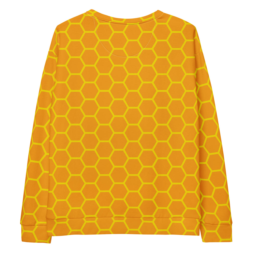 Honeycomb Print Sweatshirt With Brushed Inner Fleece Fabric