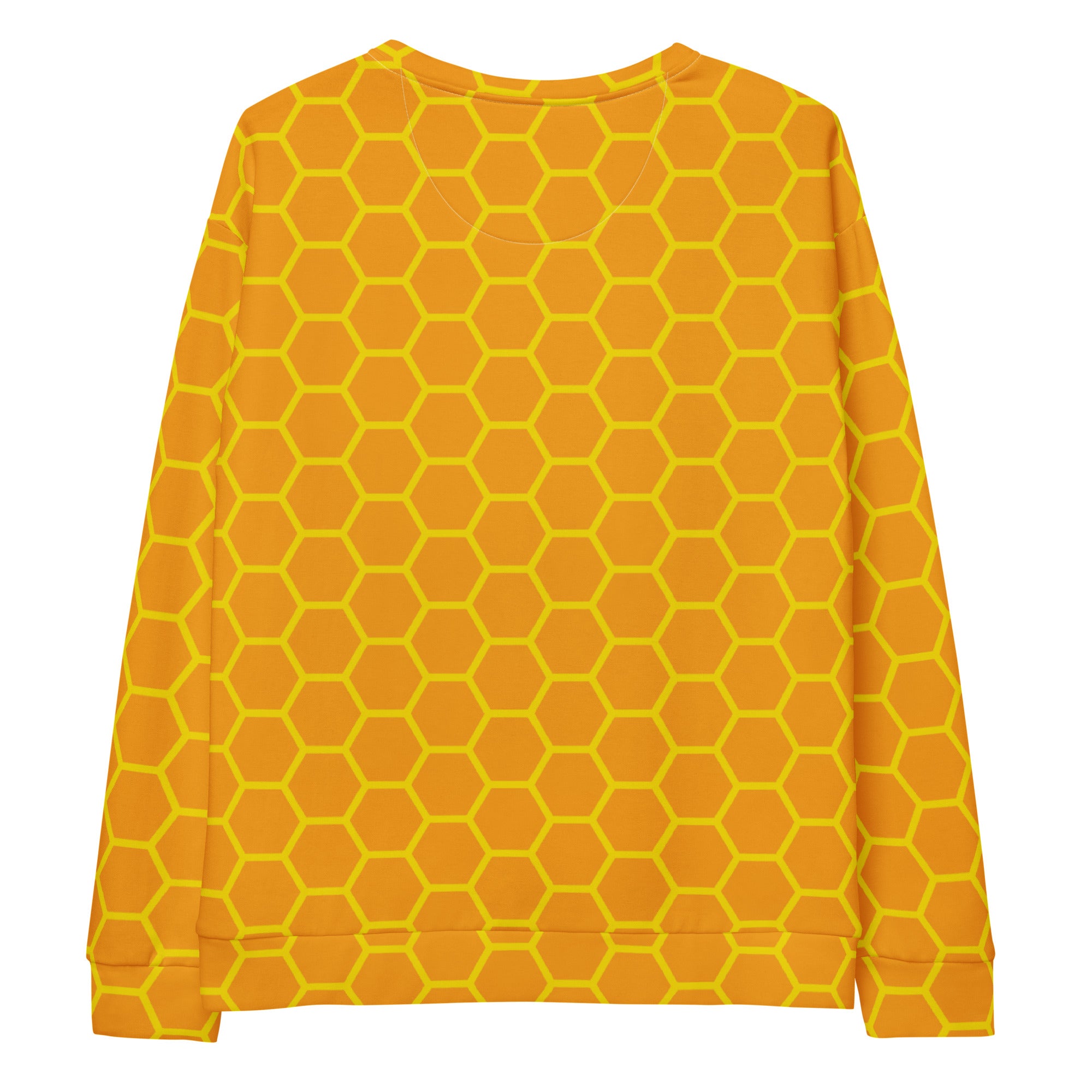 Honeycomb Print Sweatshirt With Brushed Inner Fleece Fabric