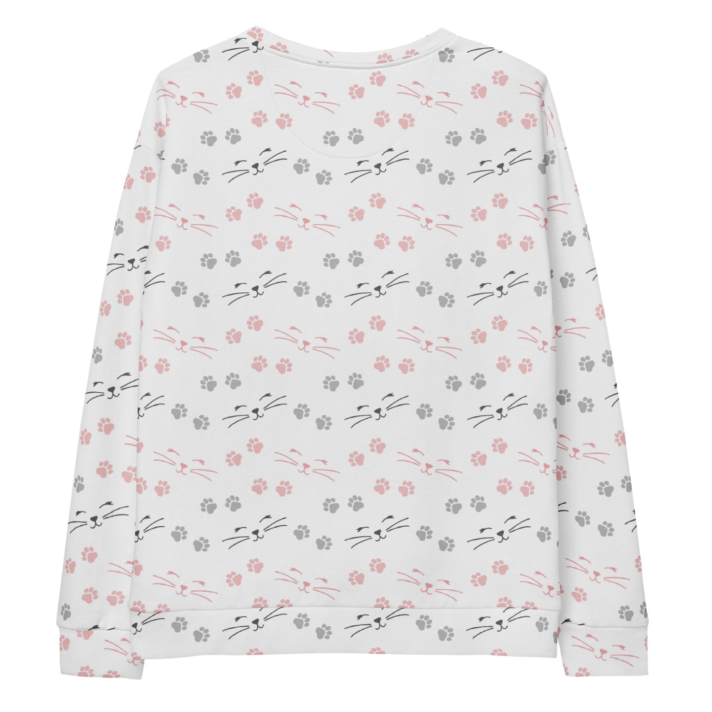 Cat Paw Print Sweatshirt With Brushed Inner Fleece Fabric