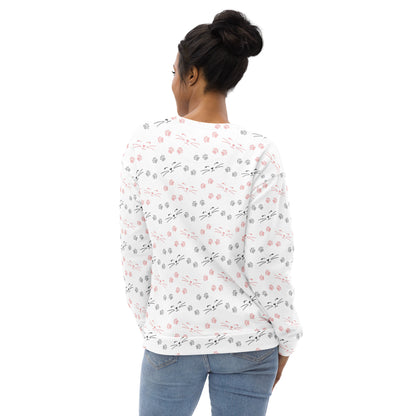 Cat Paw Print Sweatshirt With Brushed Inner Fleece Fabric