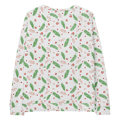 Holly Berry Christmas Sweatshirt With Brushed Inner Fleece Fabric