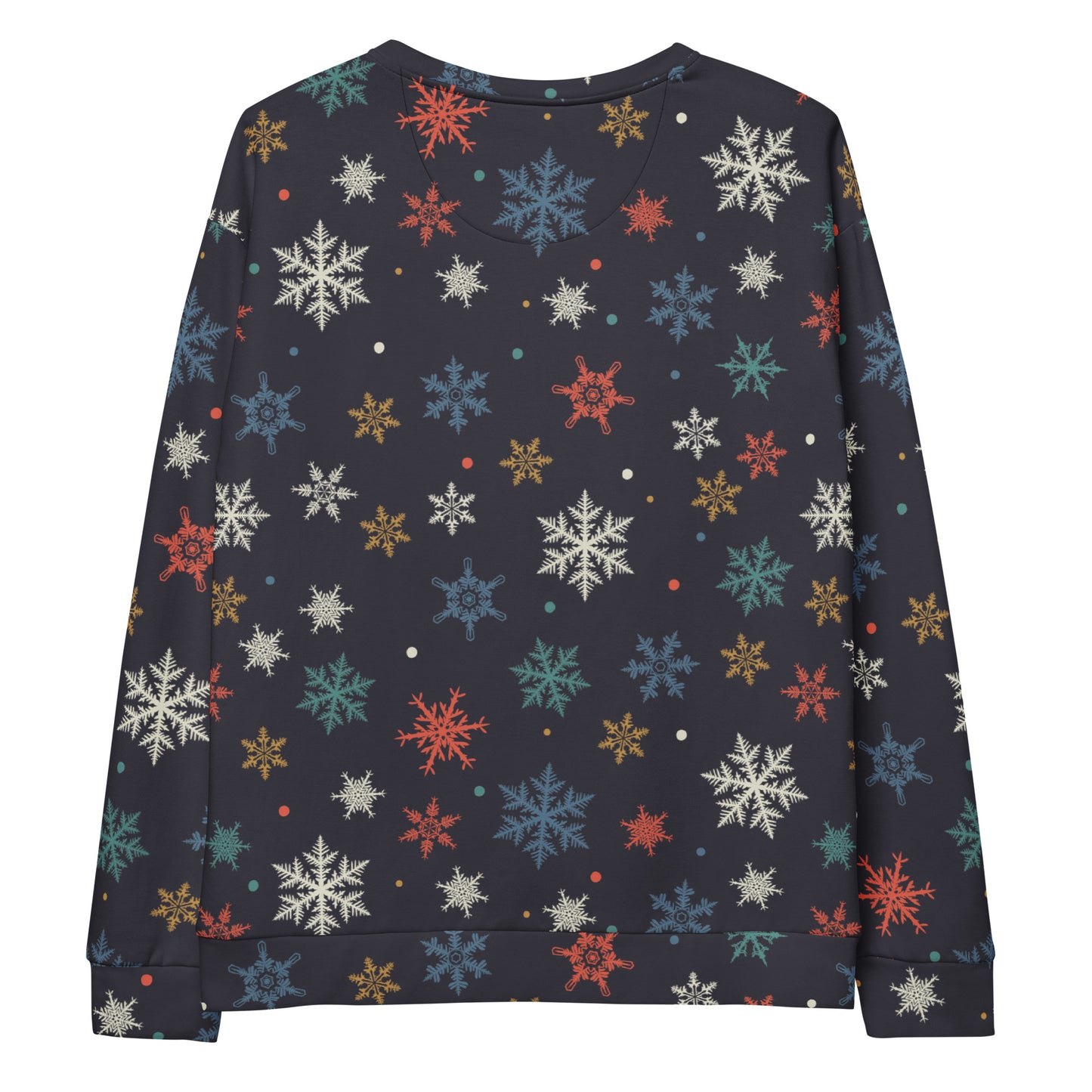 Colorful Snowflake Christmas Sweatshirt With Brushed Inner Fleece Fabric