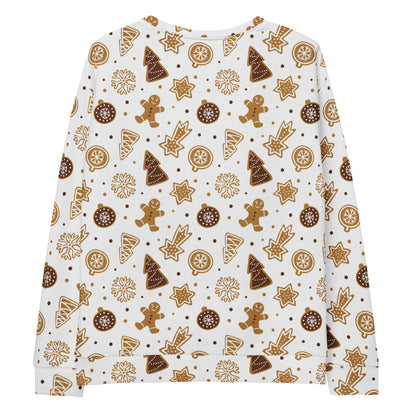 Gingerbread Cookie Christmas Sweatshirt With Brushed Inner Fleece Fabric