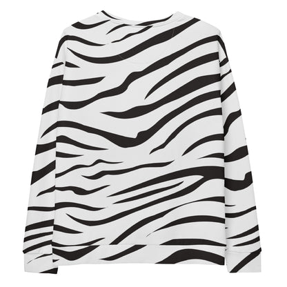 Zebra Print Sweatshirt With Brushed Inner Fleece Fabric