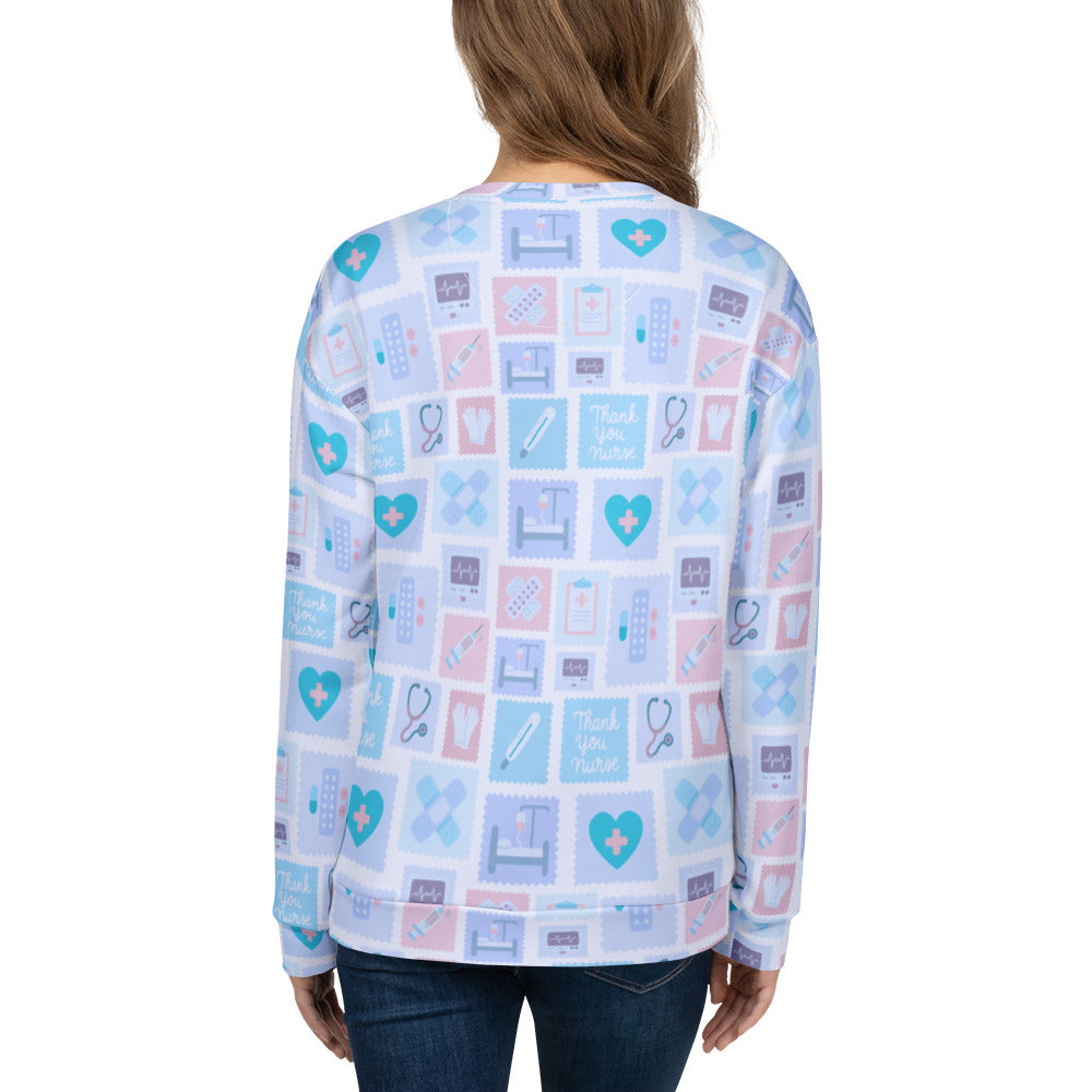 Blue Nurse Icon Sweatshirt With Brushed Inner Fleece Fabric