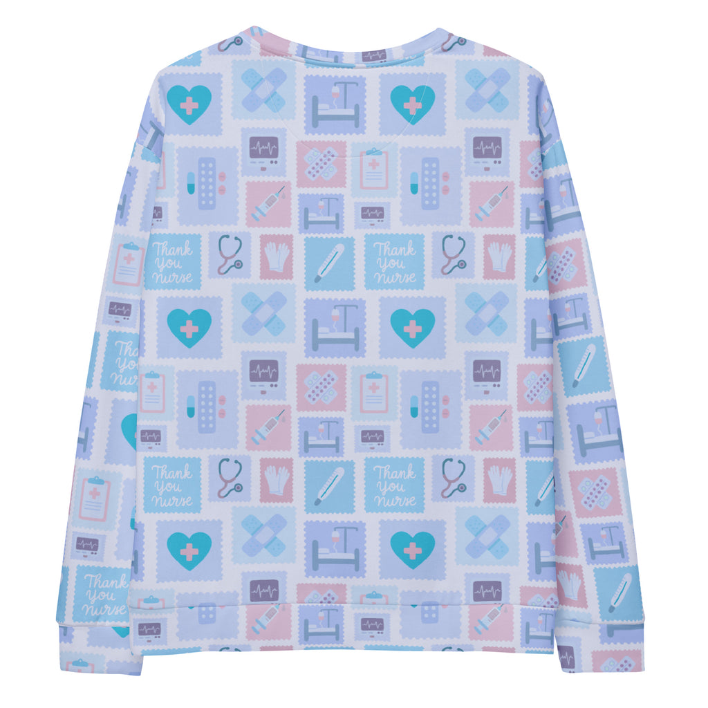 Blue Nurse Icon Sweatshirt With Brushed Inner Fleece Fabric