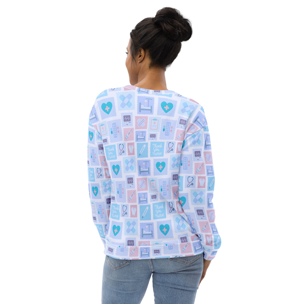 Blue Nurse Icon Sweatshirt With Brushed Inner Fleece Fabric