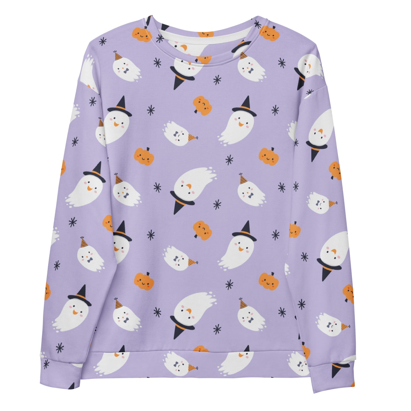 Halloween Witch Ghost Sweatshirt With Brushed Inner Fleece Fabric