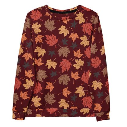 Autumn Leaves Sweatshirt With Brushed Inner Fleece Fabric