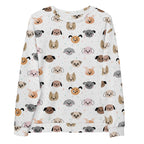 Dog Face Sweatshirt With Brushed Inner Fleece Fabric