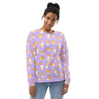 Purple Corgi Dog Sweatshirt With Brushed Inner Fleece Fabric