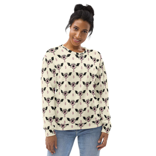 Gothic Eyeball Halloween Sweatshirt With Brushed Inner Fleece Fabric