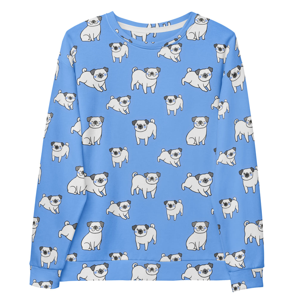 Blue Corgi Dog Sweatshirt With Brushed Inner Fleece Fabric