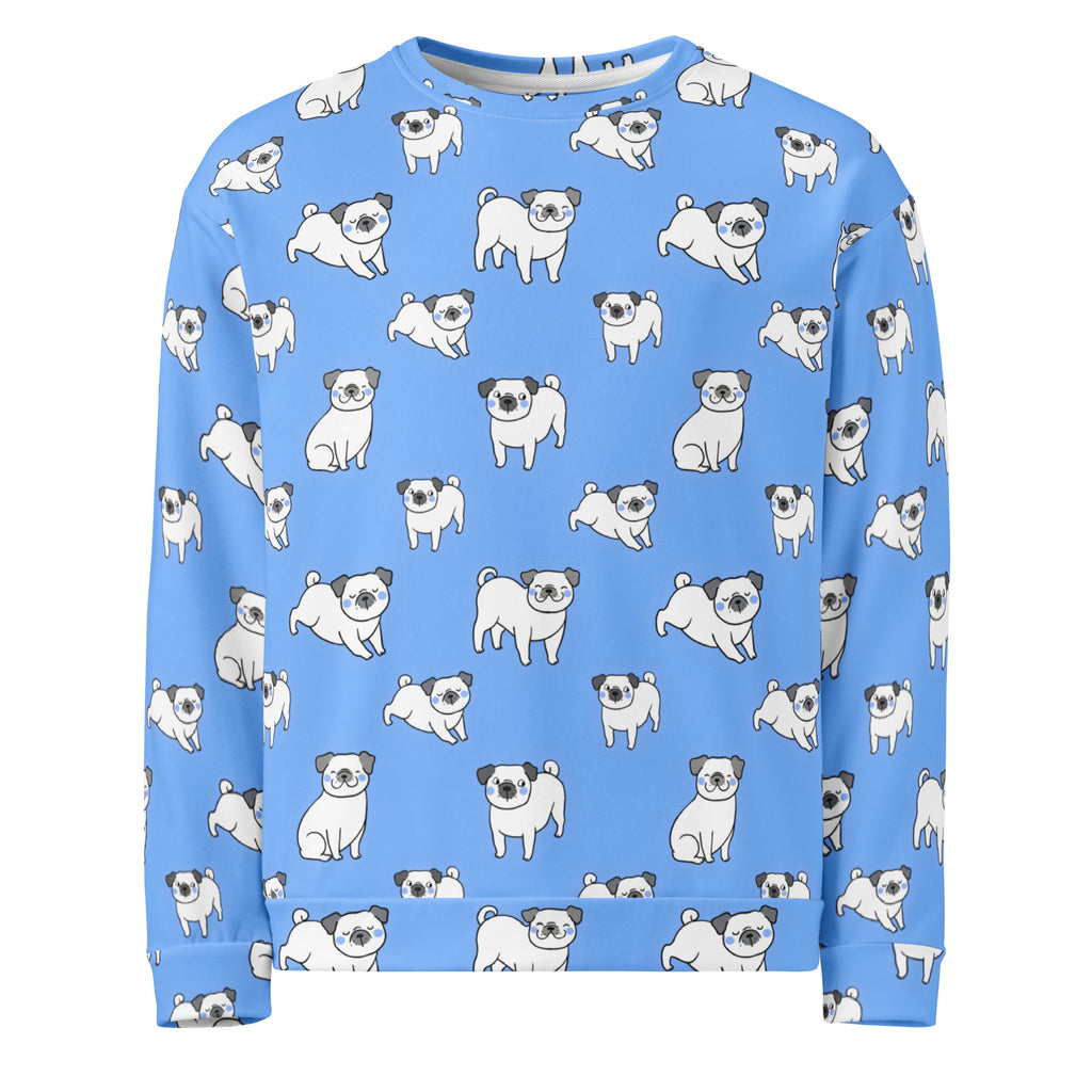 Blue Corgi Dog Sweatshirt With Brushed Inner Fleece Fabric