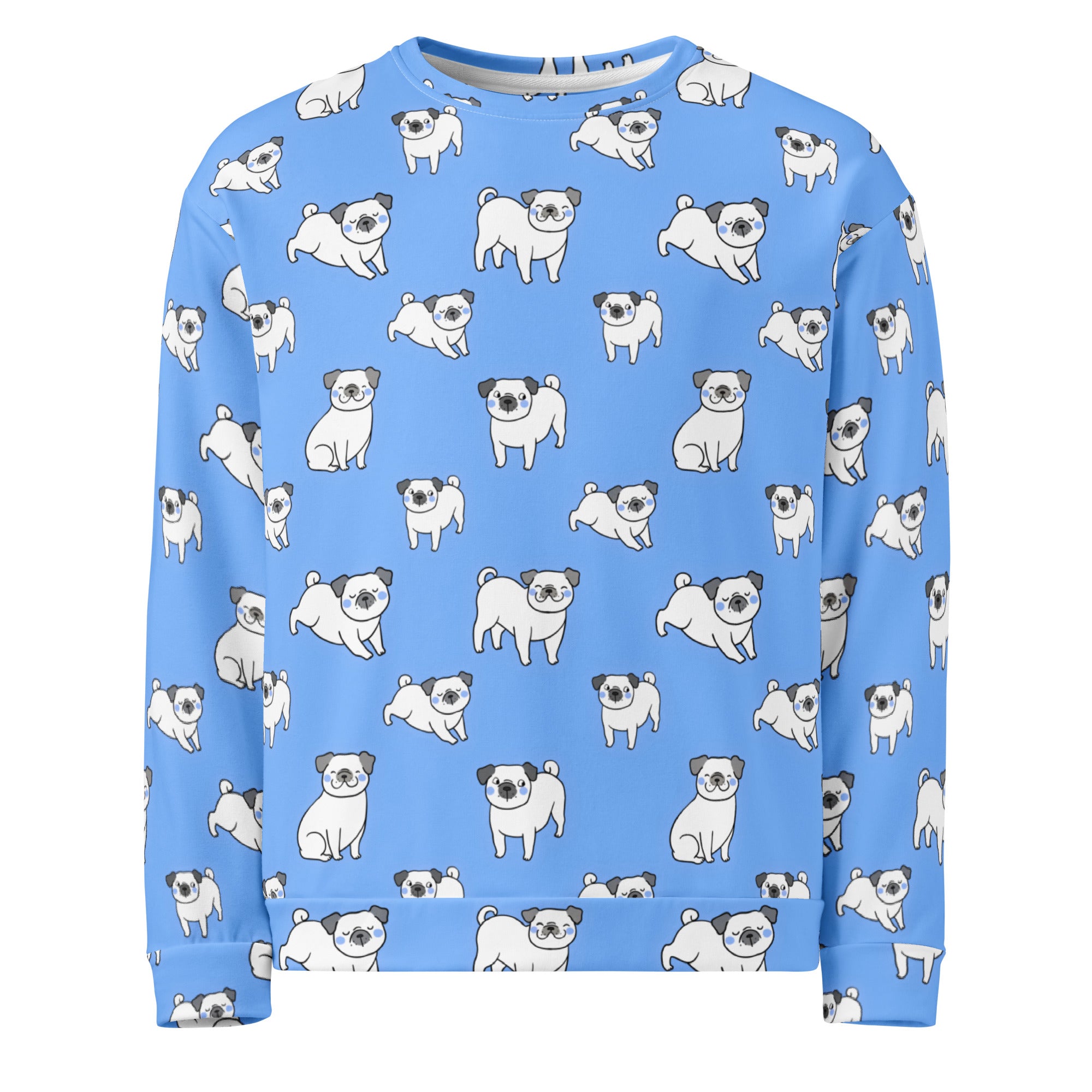 Blue Corgi Dog Sweatshirt With Brushed Inner Fleece Fabric