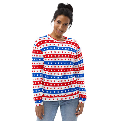 American Flag Stars & Stripes Sweatshirt With Brushed Inner Fleece Fabric