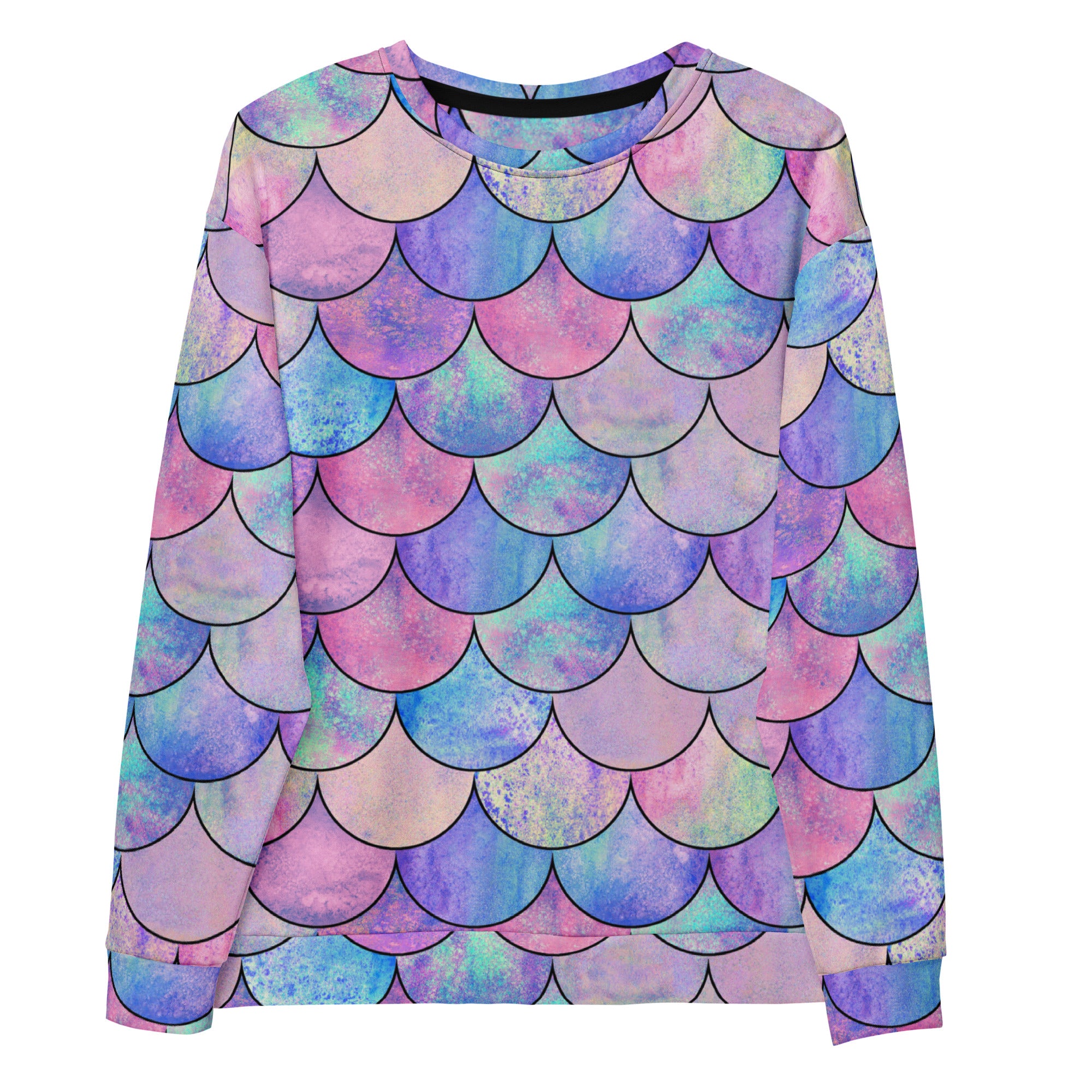 Multicolored scale pattern shirt on a white background