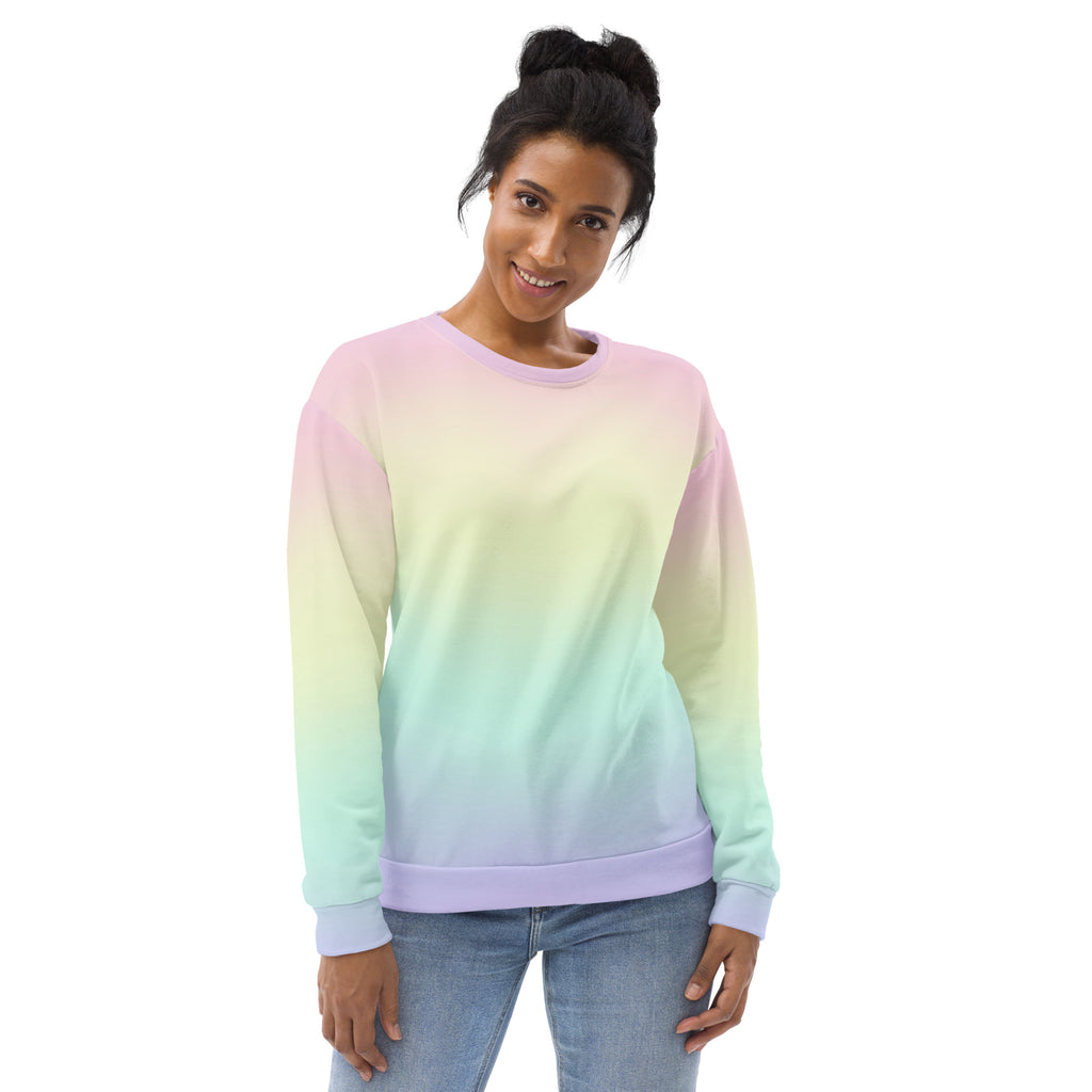 Pastel Rainbow Sweatshirt With Brushed Inner Fleece Fabric