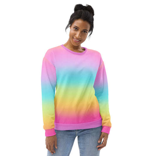 Bright Rainbow Sweatshirt With Brushed Inner Fleece Fabric