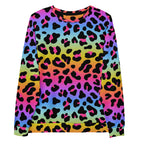 Rainbow Leopard Sweatshirt With Brushed Inner Fleece Fabric