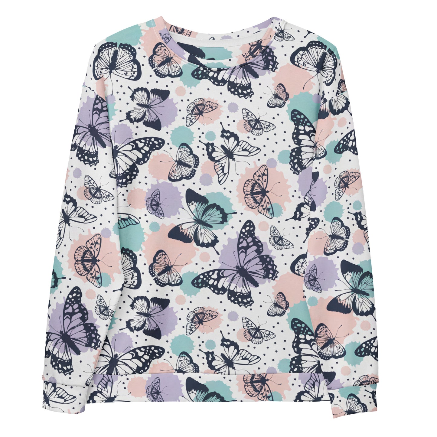 Butterfly Sweatshirt With Brushed Inner Fleece Fabric