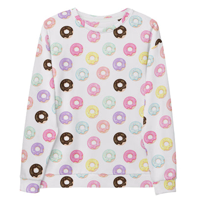 Colorful Donuts Sweatshirt With Brushed Inner Fleece Fabric