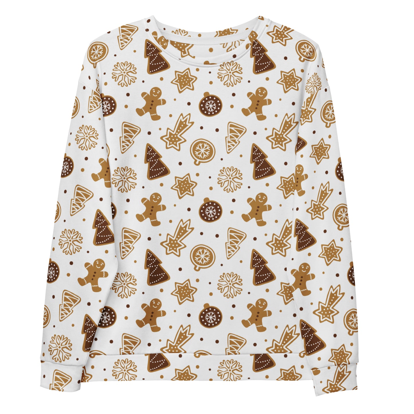 Gingerbread Cookie Christmas Sweatshirt With Brushed Inner Fleece Fabric