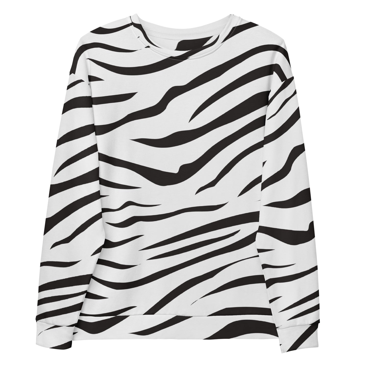 Zebra Print Sweatshirt With Brushed Inner Fleece Fabric