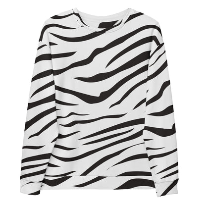 Zebra Print Sweatshirt With Brushed Inner Fleece Fabric