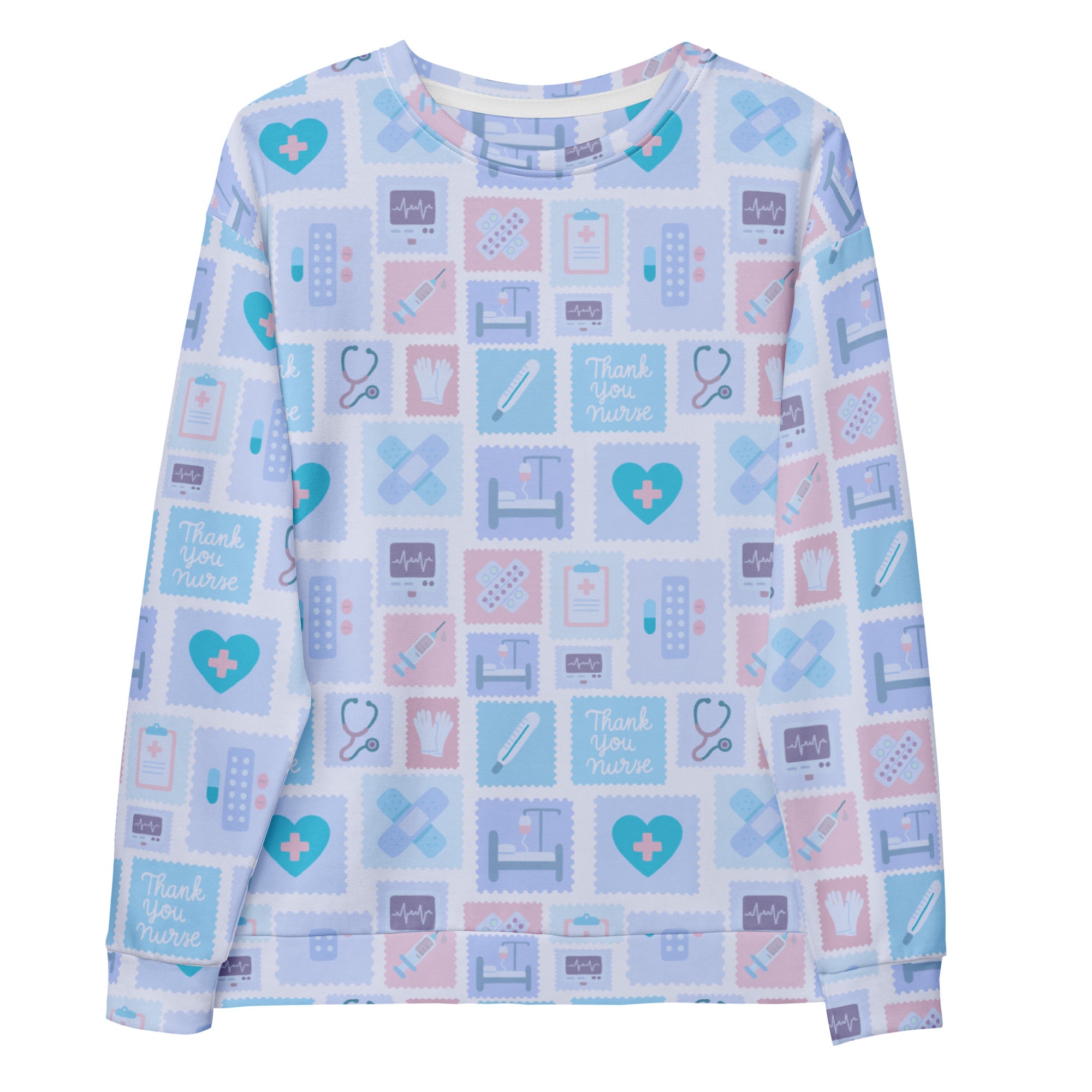 Blue Nurse Icon Sweatshirt With Brushed Inner Fleece Fabric