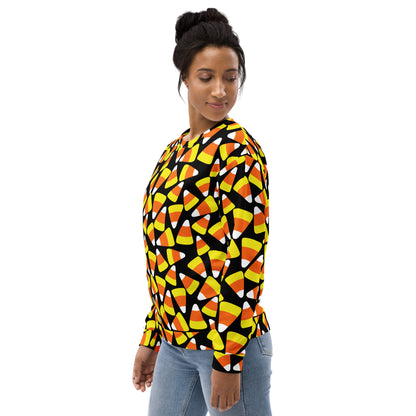 Candy Corn Halloween Sweatshirt With Brushed Inner Fleece Fabric