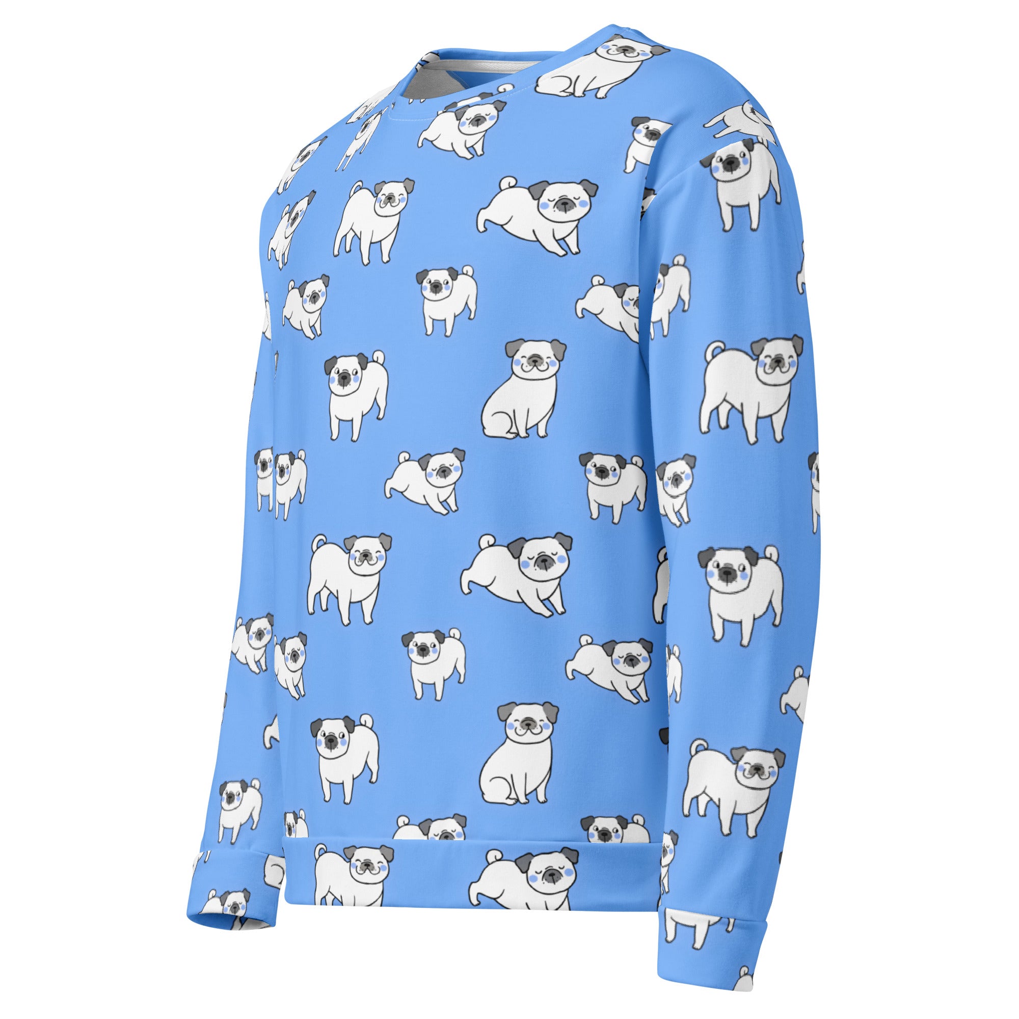 Blue Corgi Dog Sweatshirt With Brushed Inner Fleece Fabric