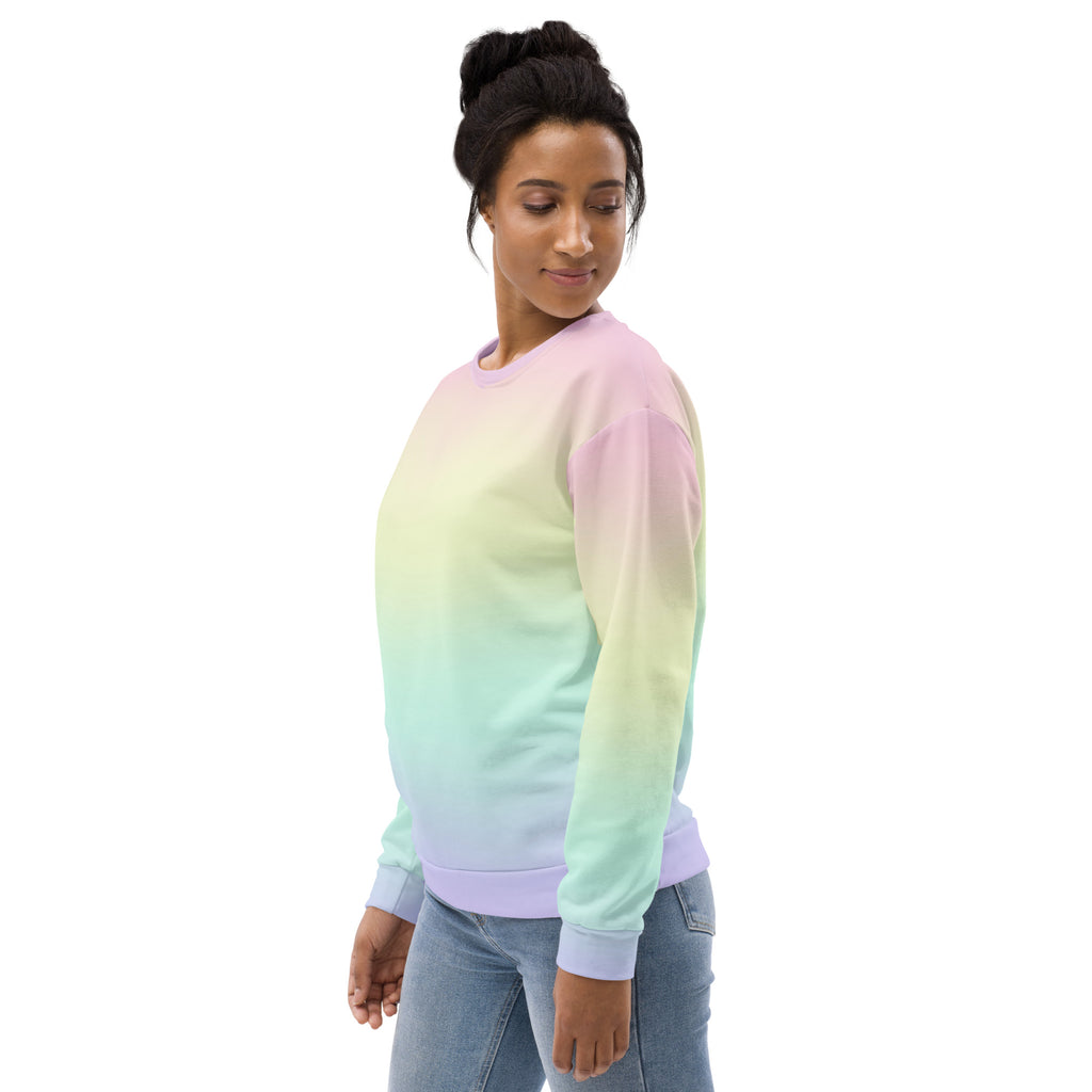 Pastel Rainbow Sweatshirt With Brushed Inner Fleece Fabric
