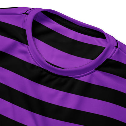Purple and Black Striped Halloween Recycled Sweatshirt With Brushed Inner Fleece Fabric