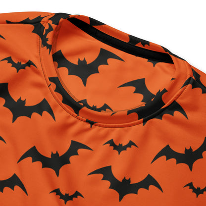 Orange Bat Halloween Sweatshirt With Brushed Inner Fleece Fabric