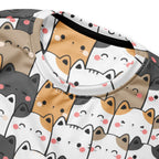 Kawaii Cat Face Sweatshirt With Brushed Inner Fleece Fabric