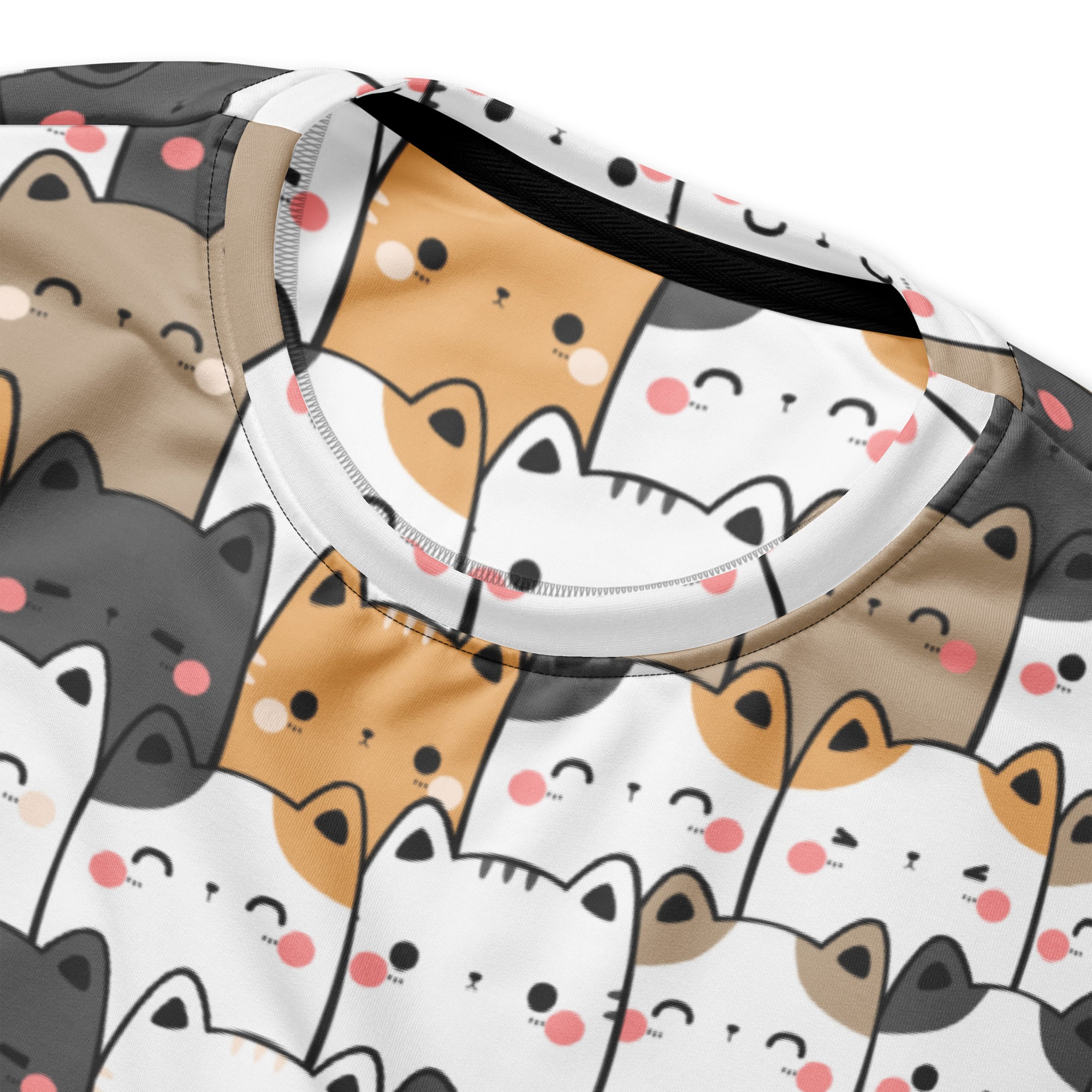 Kawaii Cat Face Sweatshirt With Brushed Inner Fleece Fabric