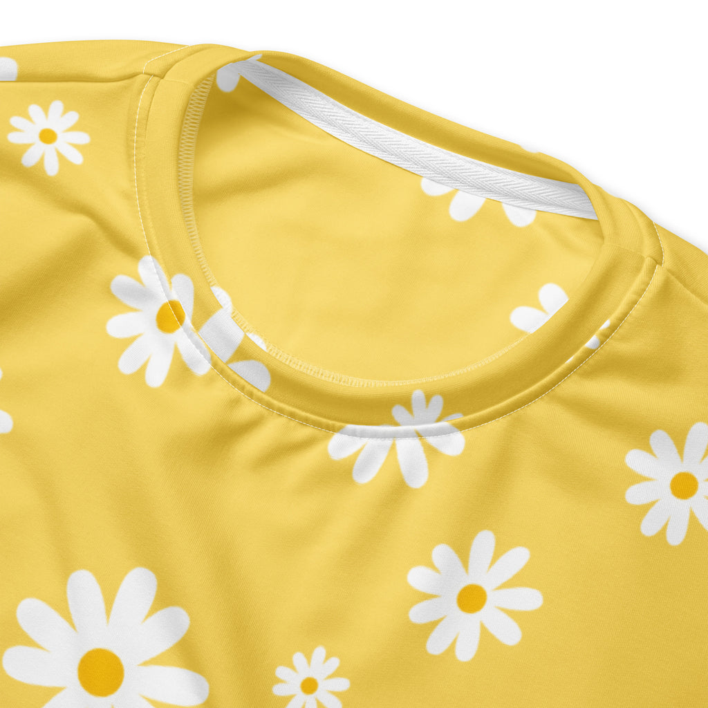 Yellow Daisy Sweatshirt With Brushed Inner Fleece Fabric