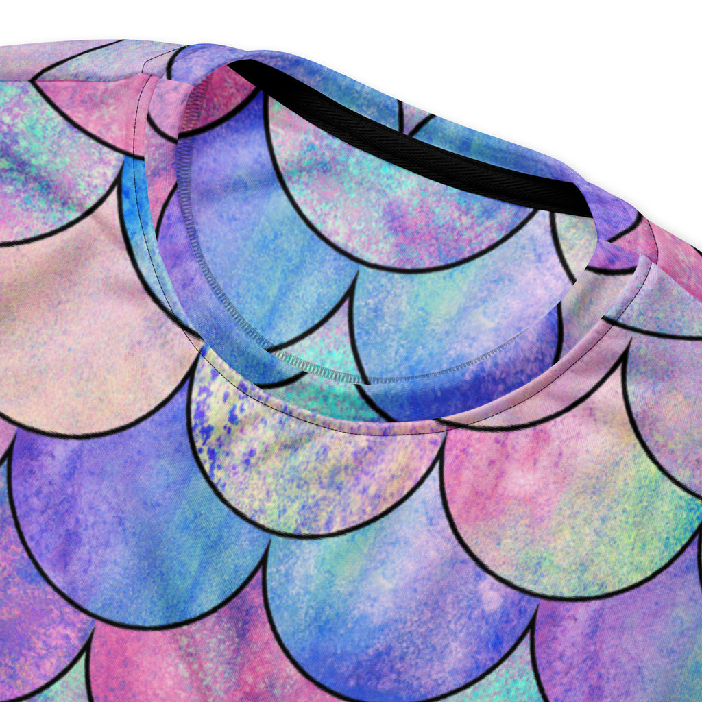 Pastel Mermaid Scales Sweatshirt With Brushed Inner Fleece Fabric