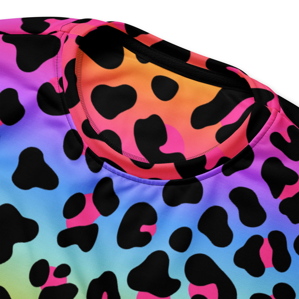 Rainbow Leopard Sweatshirt With Brushed Inner Fleece Fabric
