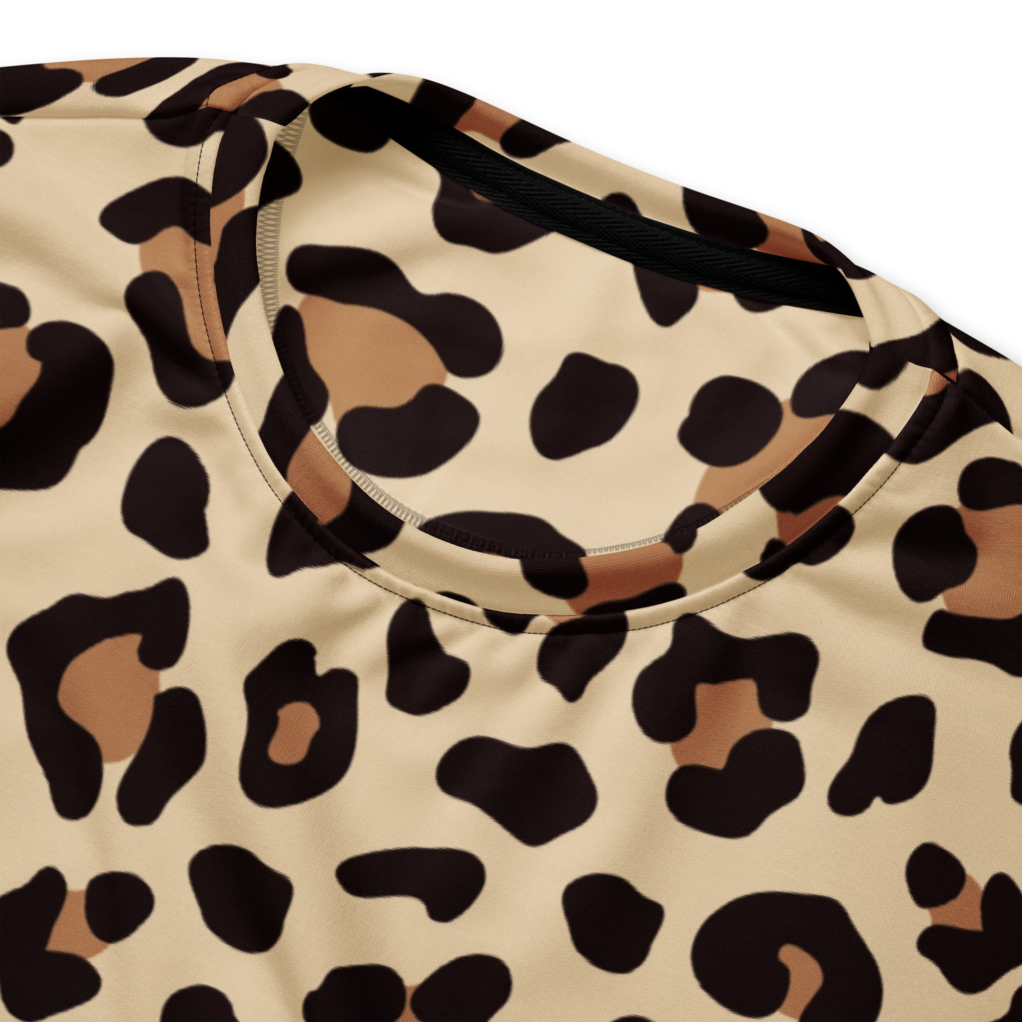 Leopard Print Sweatshirt With Brushed Inner Fleece Fabric