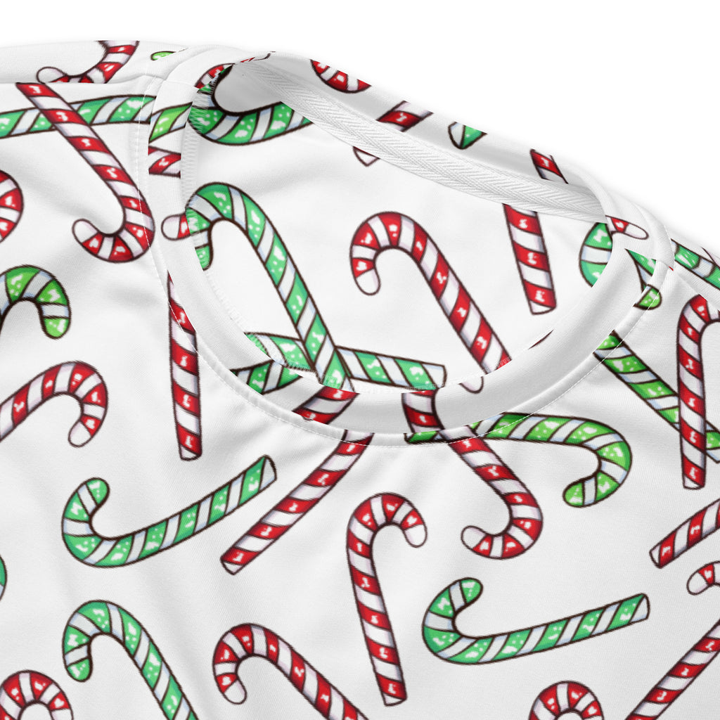 Red And Green Candy Cane Christmas Sweatshirt With Brushed Inner Fleece Fabric