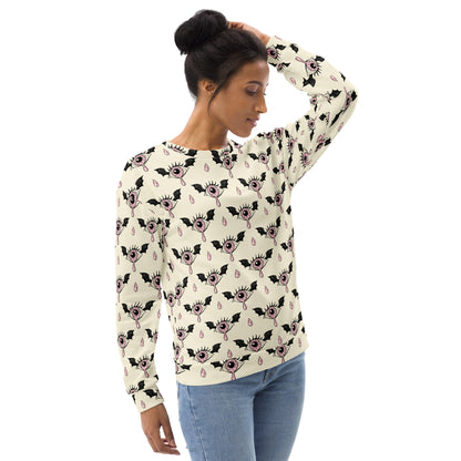Gothic Eyeball Halloween Sweatshirt With Brushed Inner Fleece Fabric