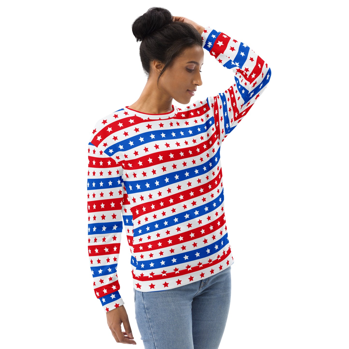 American Flag Stars & Stripes Sweatshirt With Brushed Inner Fleece Fabric