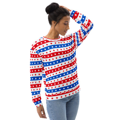 American Flag Stars & Stripes Sweatshirt With Brushed Inner Fleece Fabric