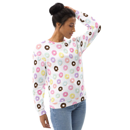 Colorful Donuts Sweatshirt With Brushed Inner Fleece Fabric