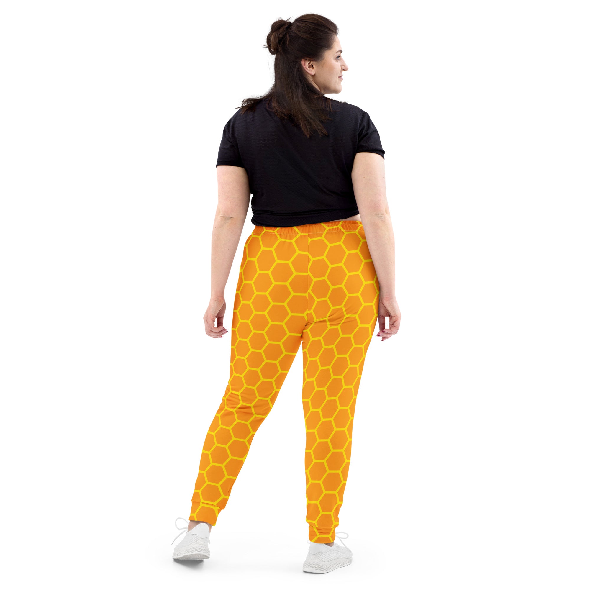 Women’s Honeycomb Recycled Jogger Pants With Pockets – Cozy Brushed Inside Fleece