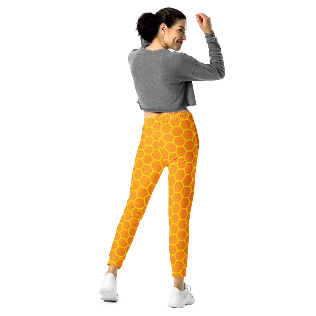 Women’s Honeycomb Recycled Jogger Pants With Pockets – Cozy Brushed Inside Fleece