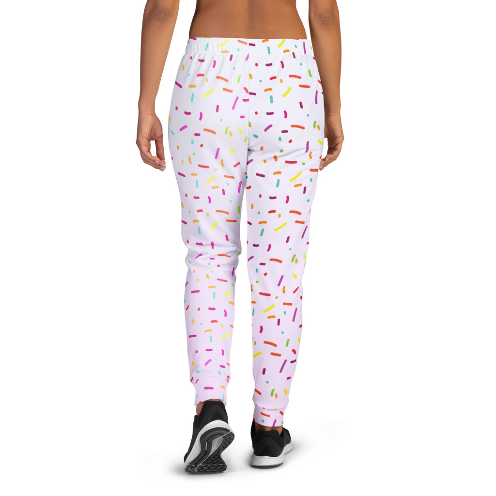 Women’s Colorful Sprinkles Recycled Jogger Pants With Pockets – Cozy Brushed Inside Fleece